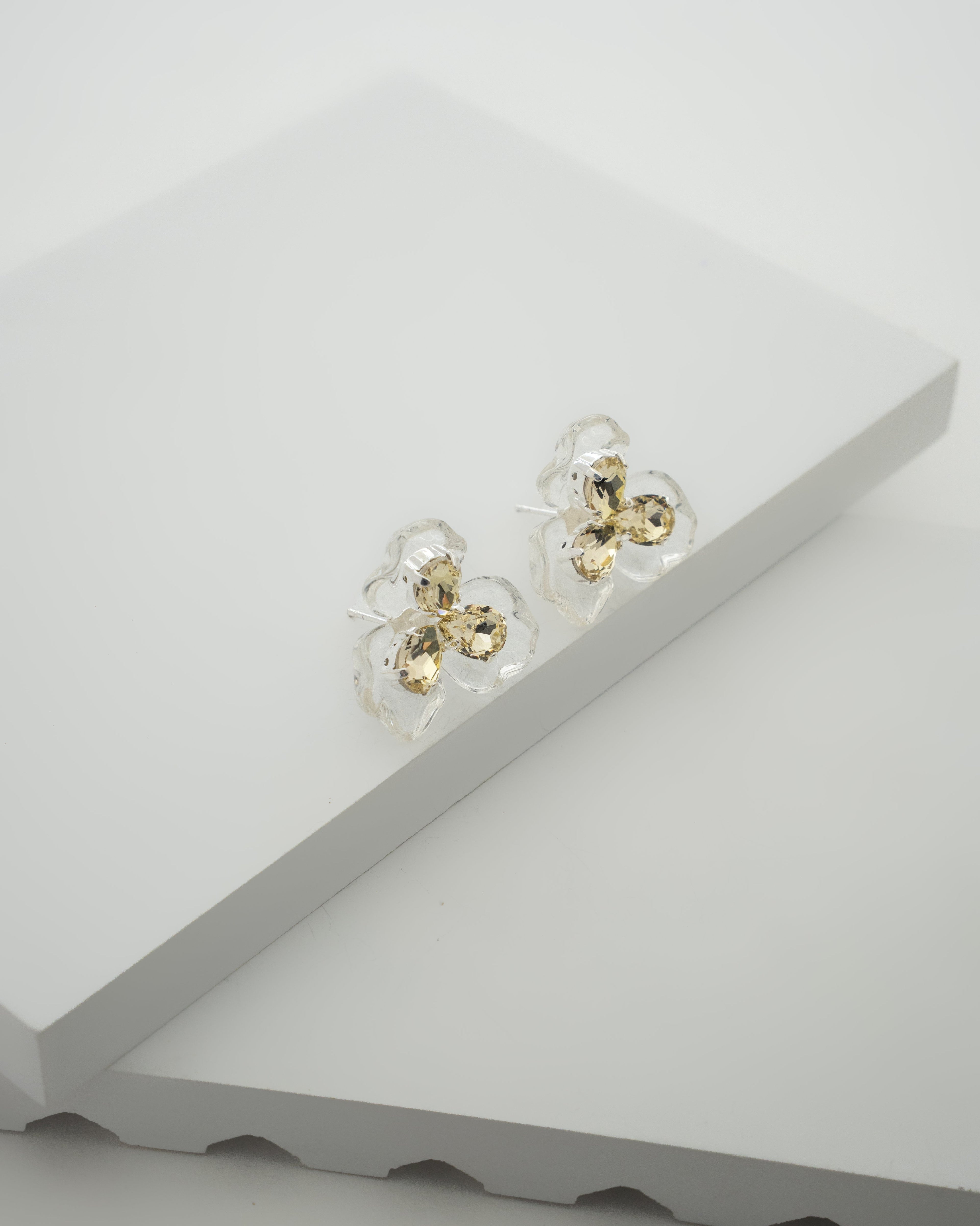 Elegant Floral Crystal Earrings