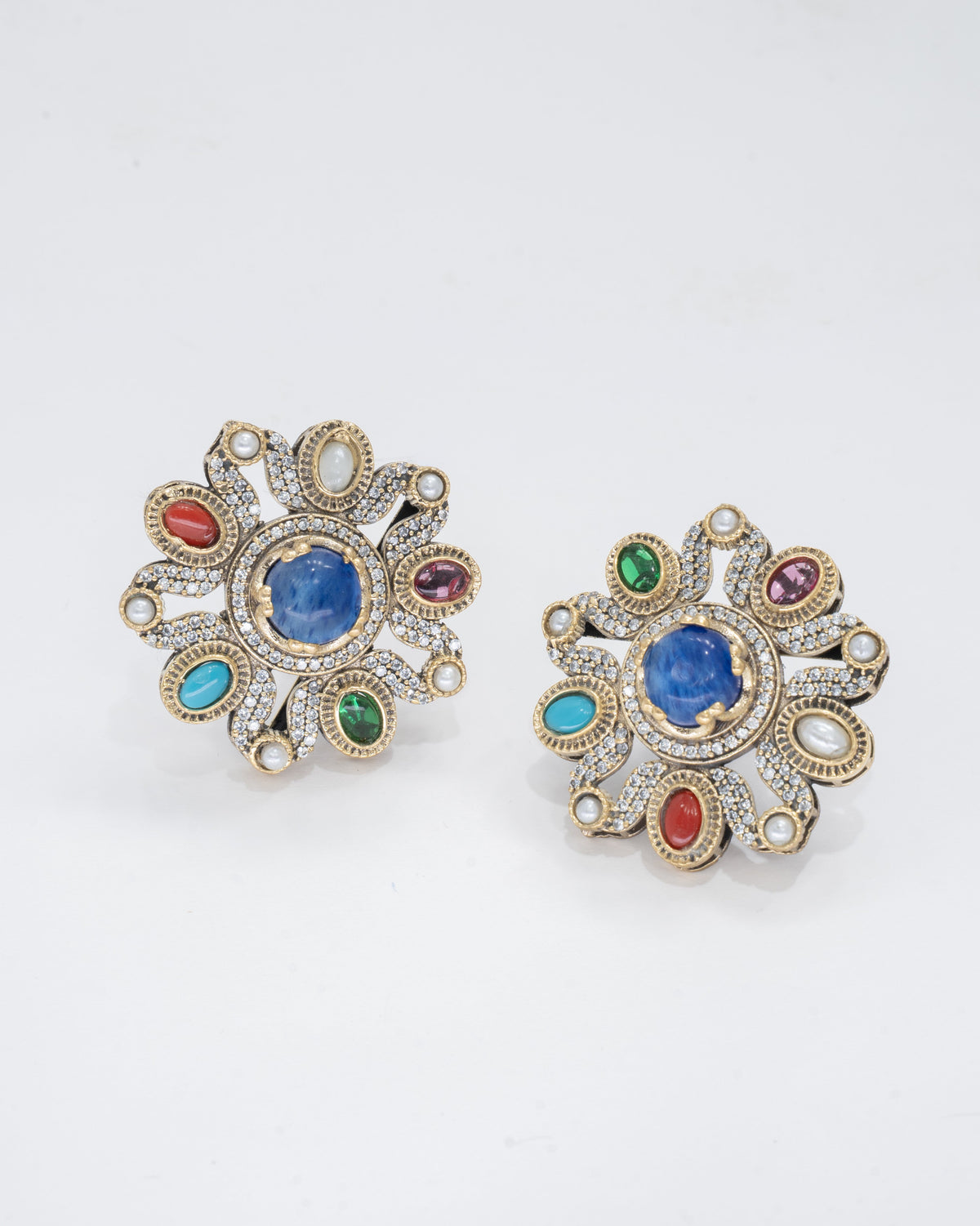 Exquisite Multicolor Gemstone Floral