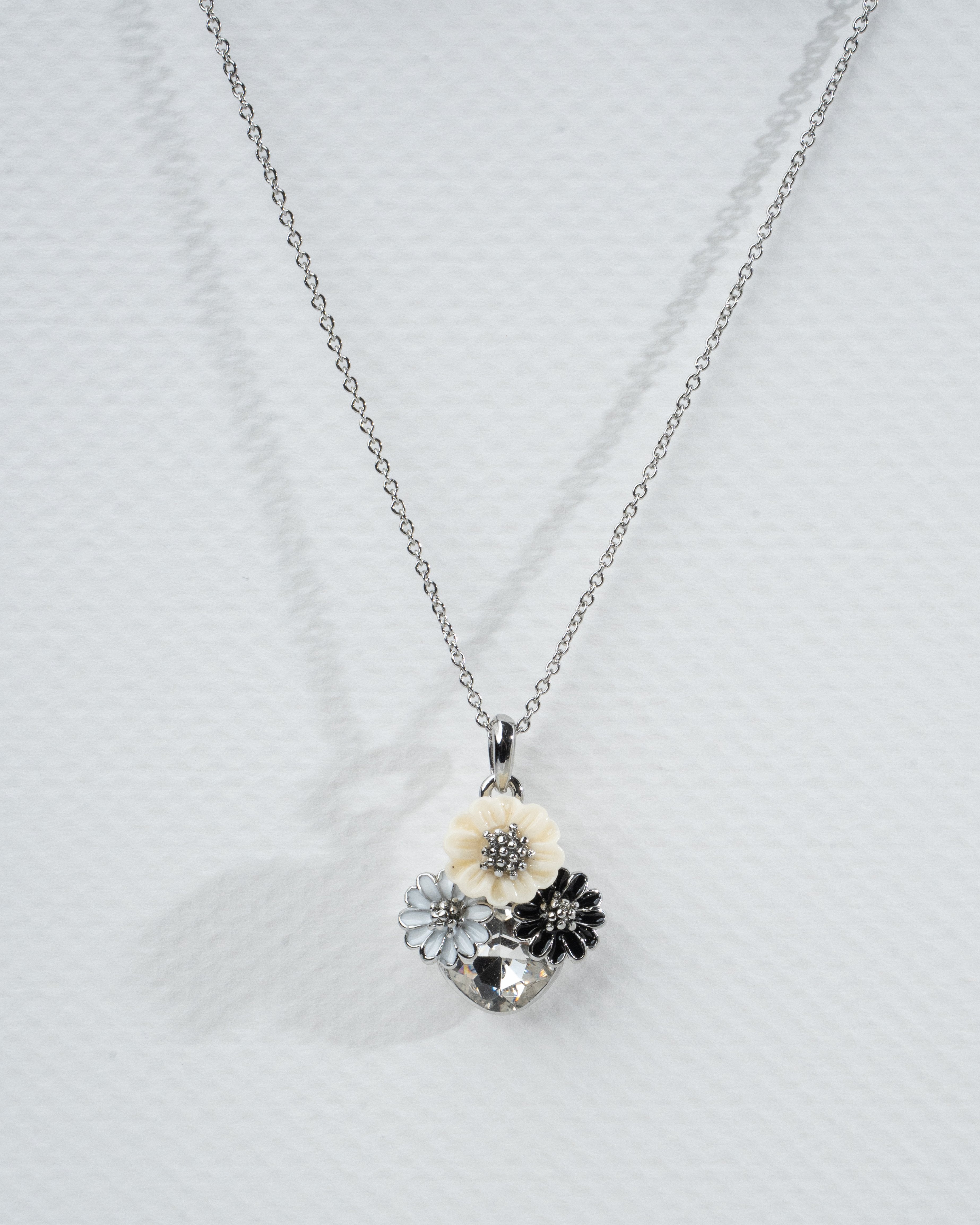 Elegant Floral Charm Necklace and Earring Set