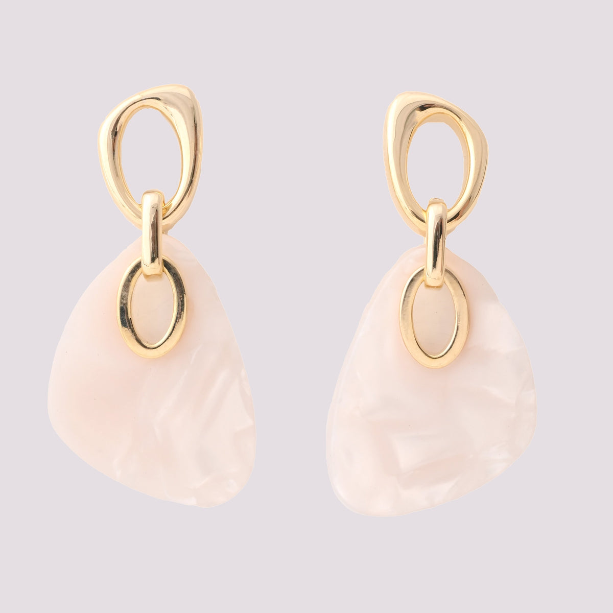 Elegant Gold and Pearl Acrylic Dangle Earrings