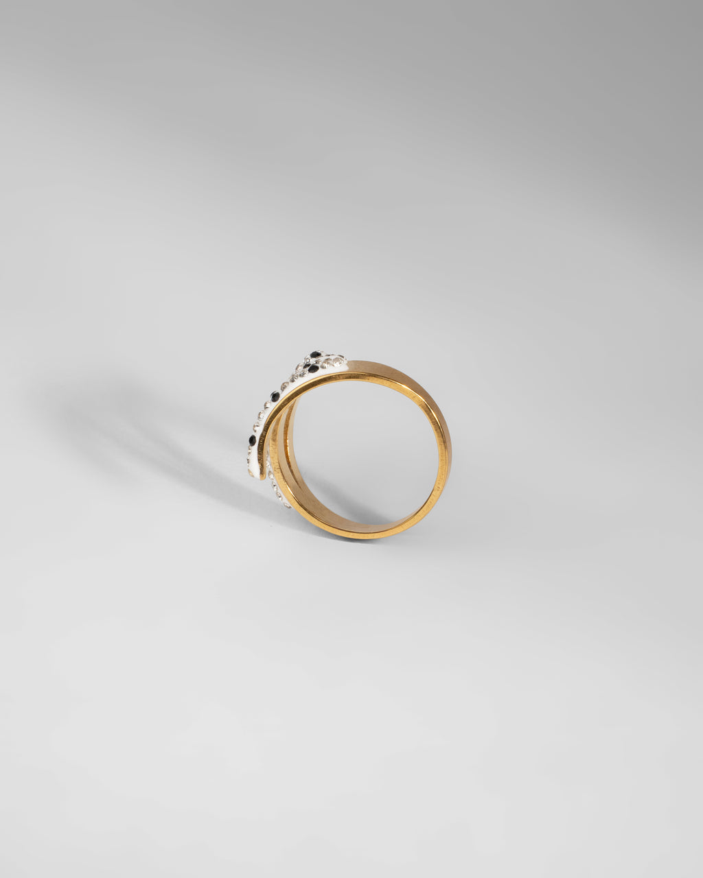 Elegant Crystal-Embellished Serpentine Ring