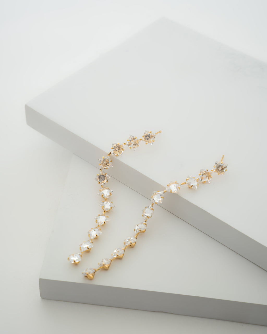 Elegant Gold-Plated Crystal Drop Earrings