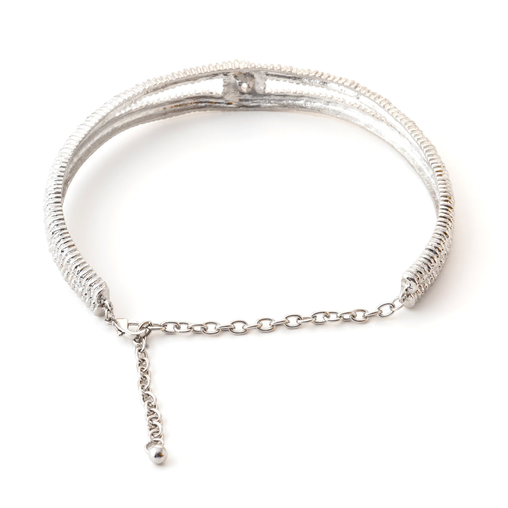 Elegant Silver Crystal Choker Necklace