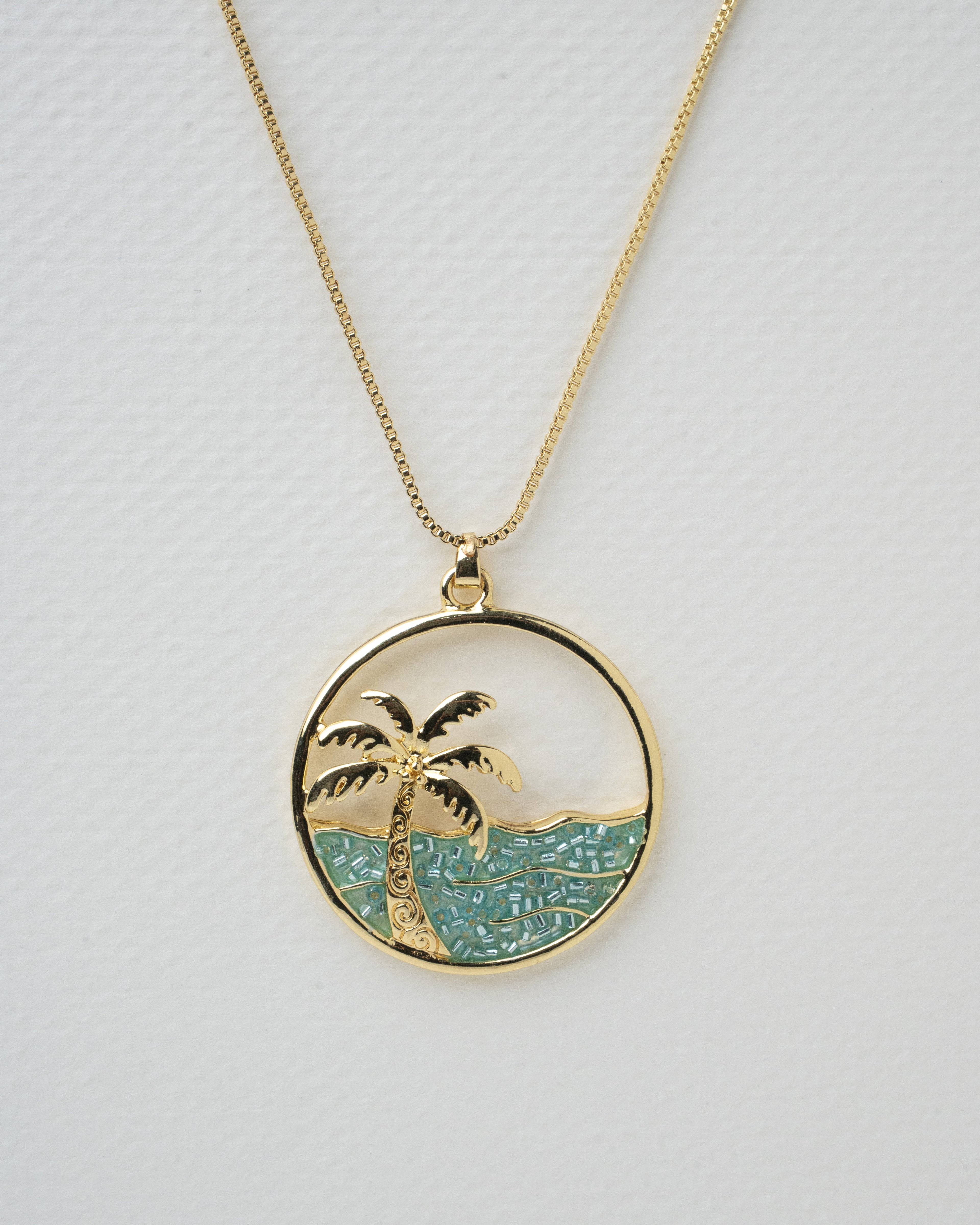 Tropical Paradise Gold Plated Necklace and Earrings Set