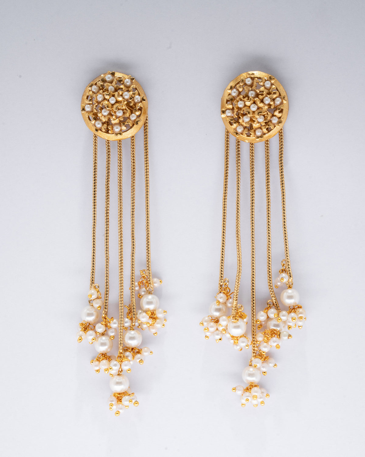 Elegant Gold-Plated Pearl Drop Earrings