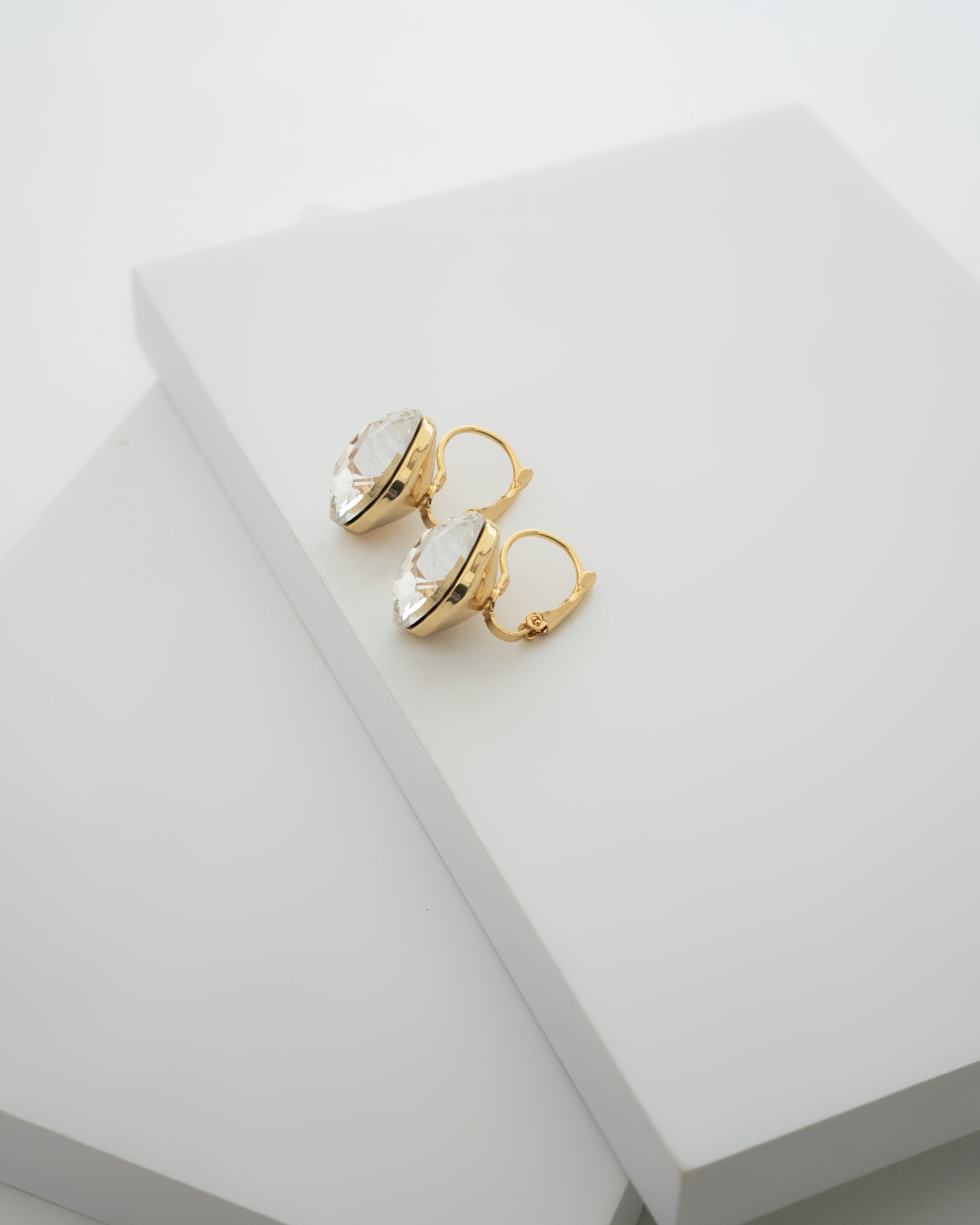 Elegant Crystal Gold Drop Earrings