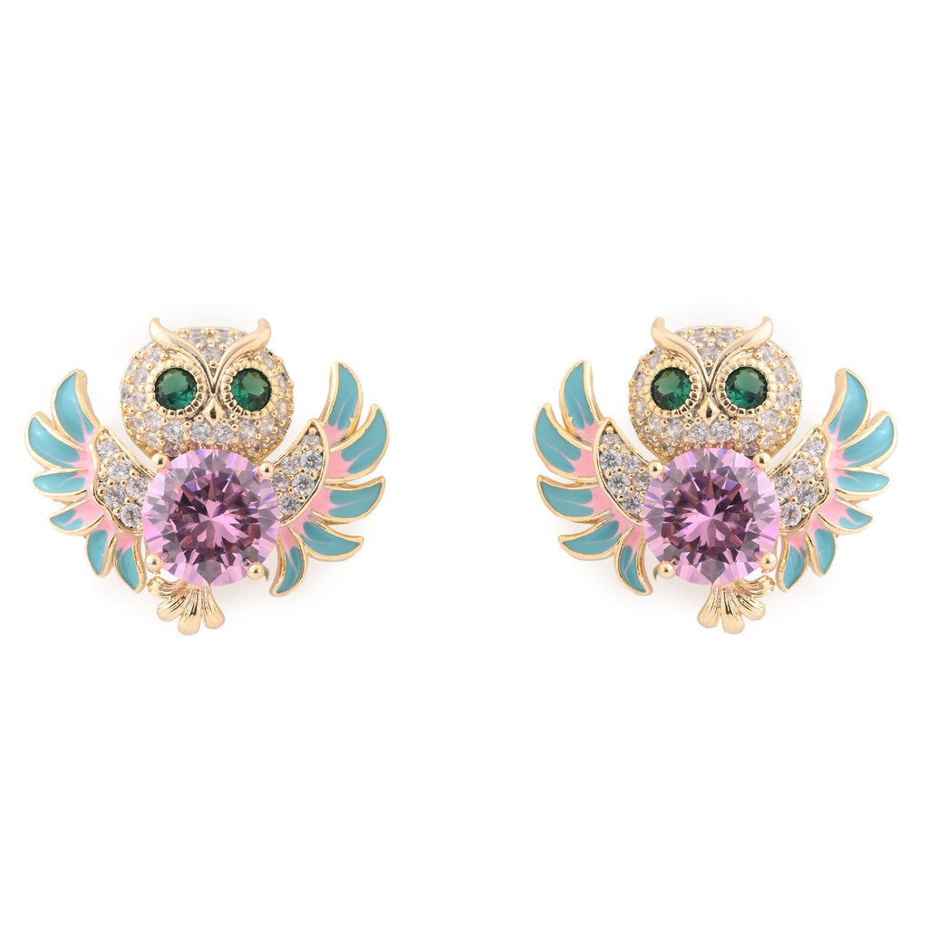 Enchanted Owl Jewel Stud Earrings