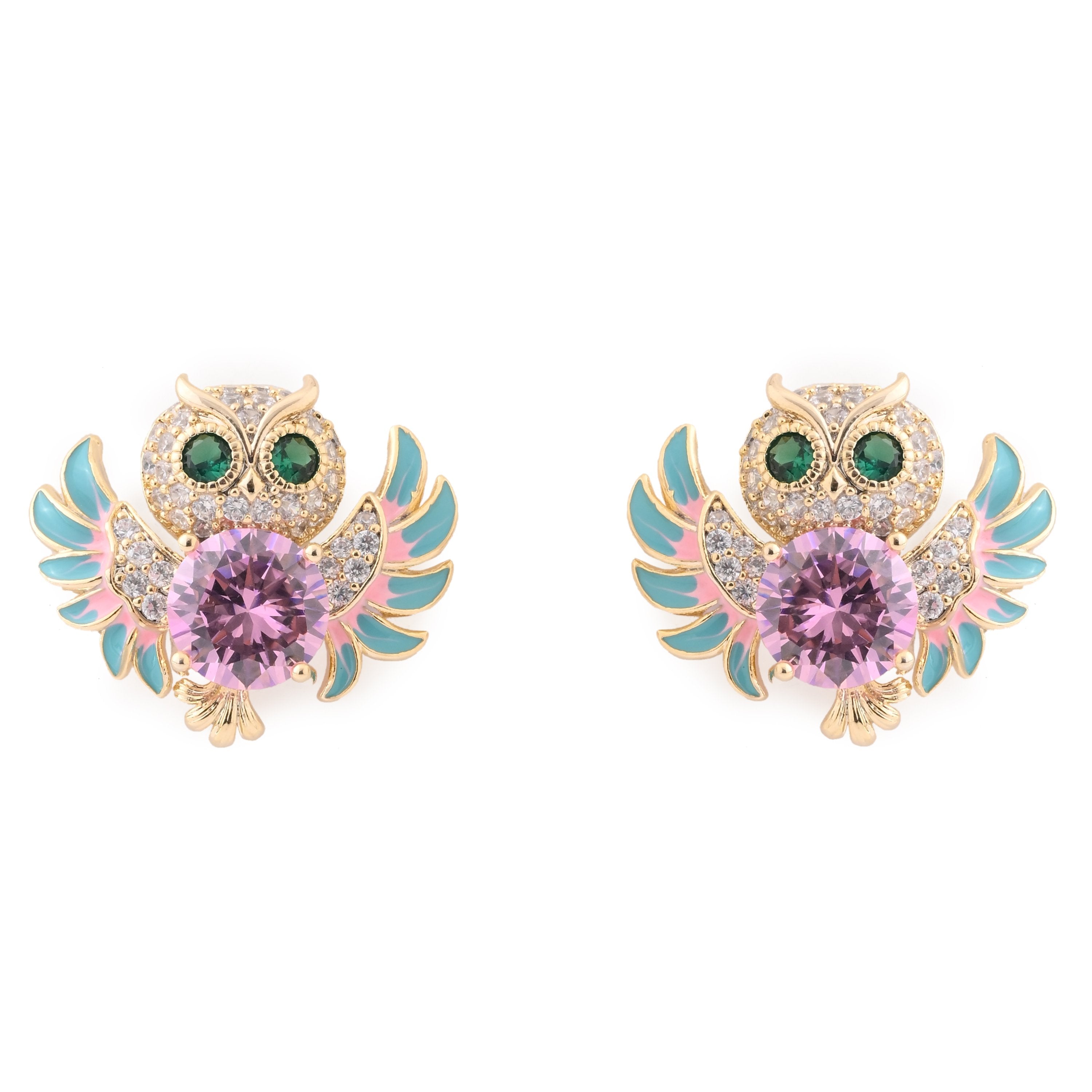 Enchanted Owl Jewel Stud Earrings