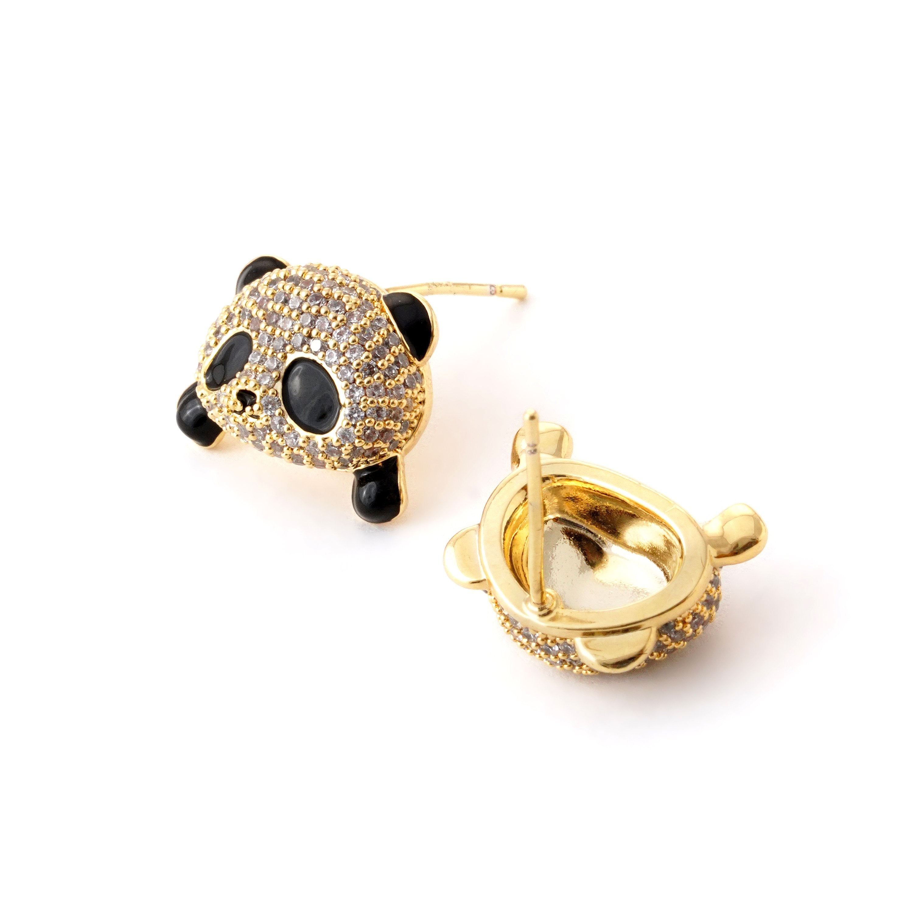 Elegant Panda Crystal Stud Earrings