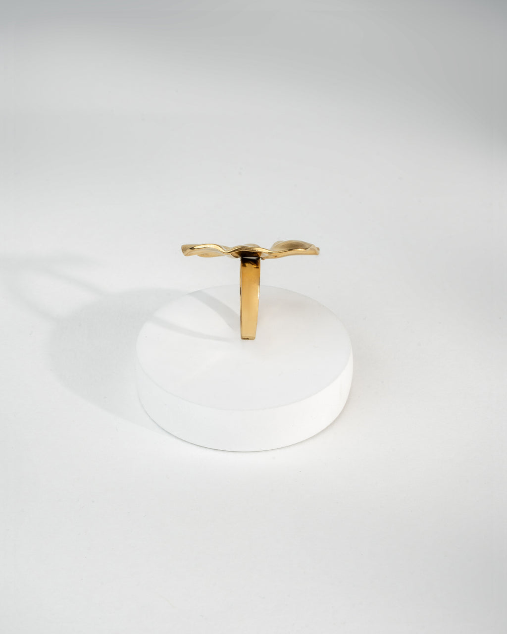 Sculpted Elegance: Gold Plated Abstract Ring