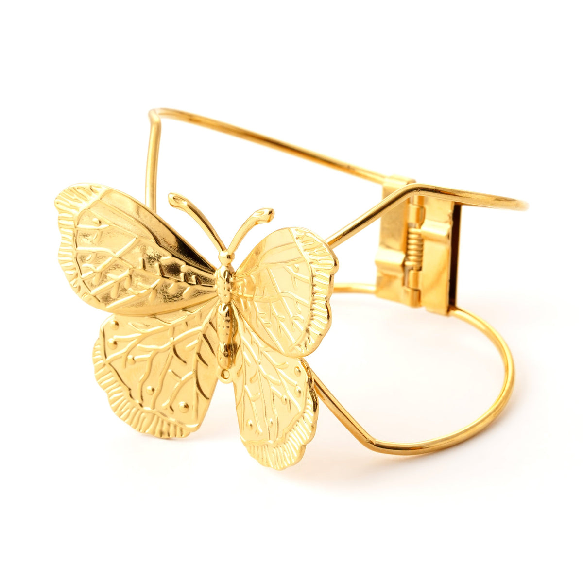 Elegant Butterfly Motif Gold Bracelet Cuff