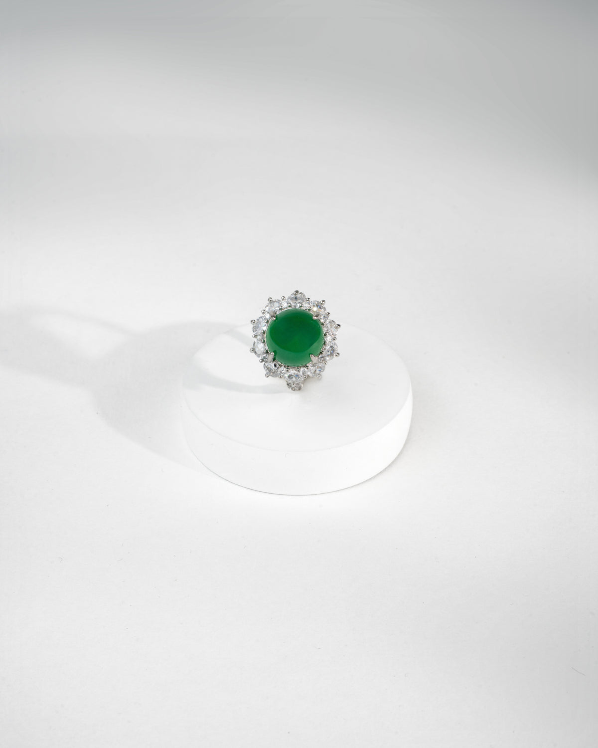 Emerald Radiance Sterling Silver Ring