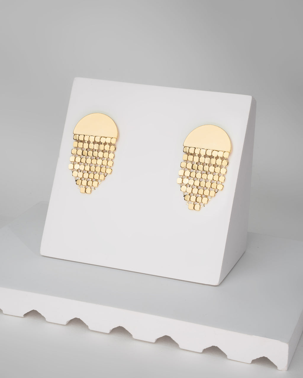 Elegant Gold Plated Cascading Chain Earrings