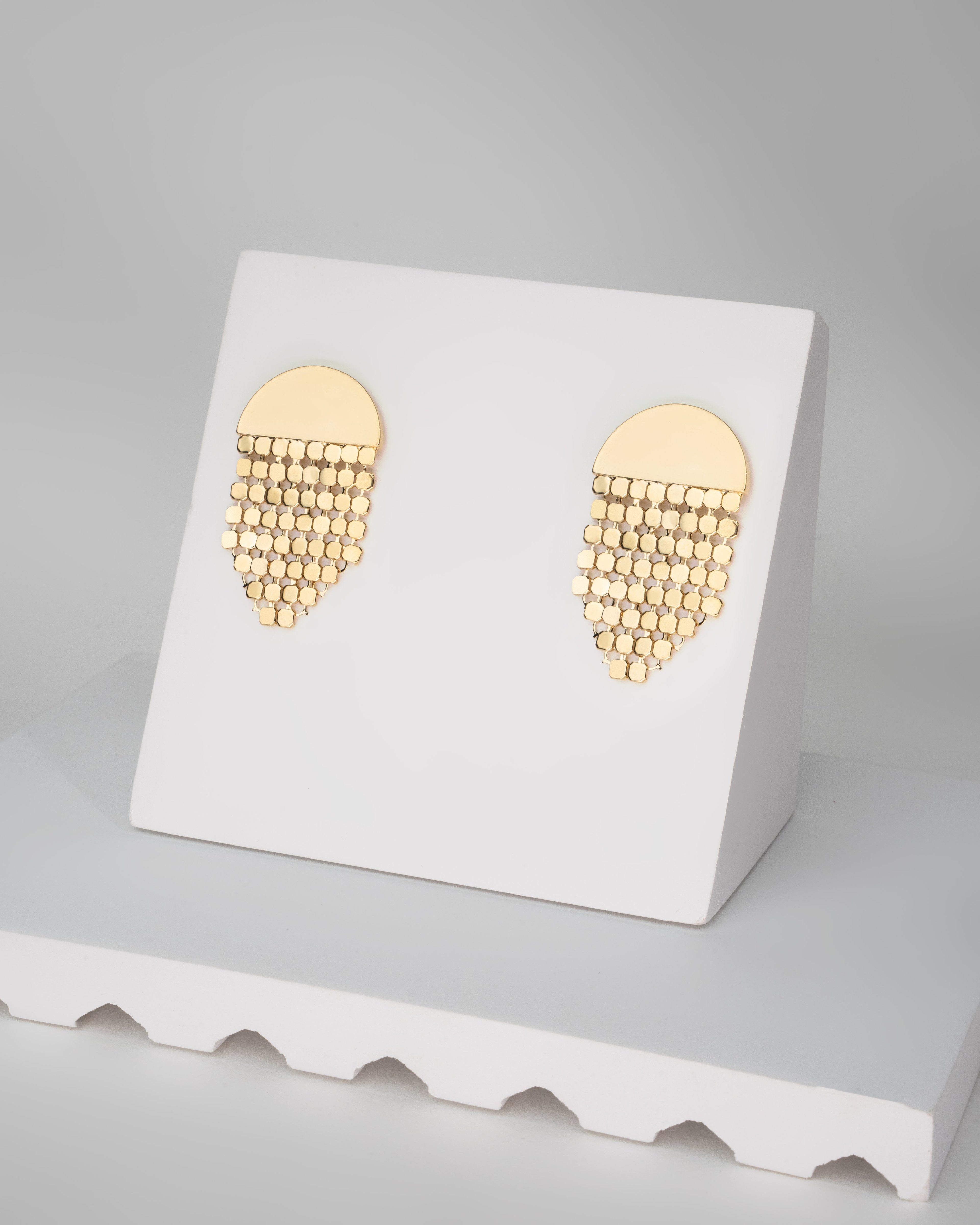 Elegant Gold Plated Cascading Chain Earrings