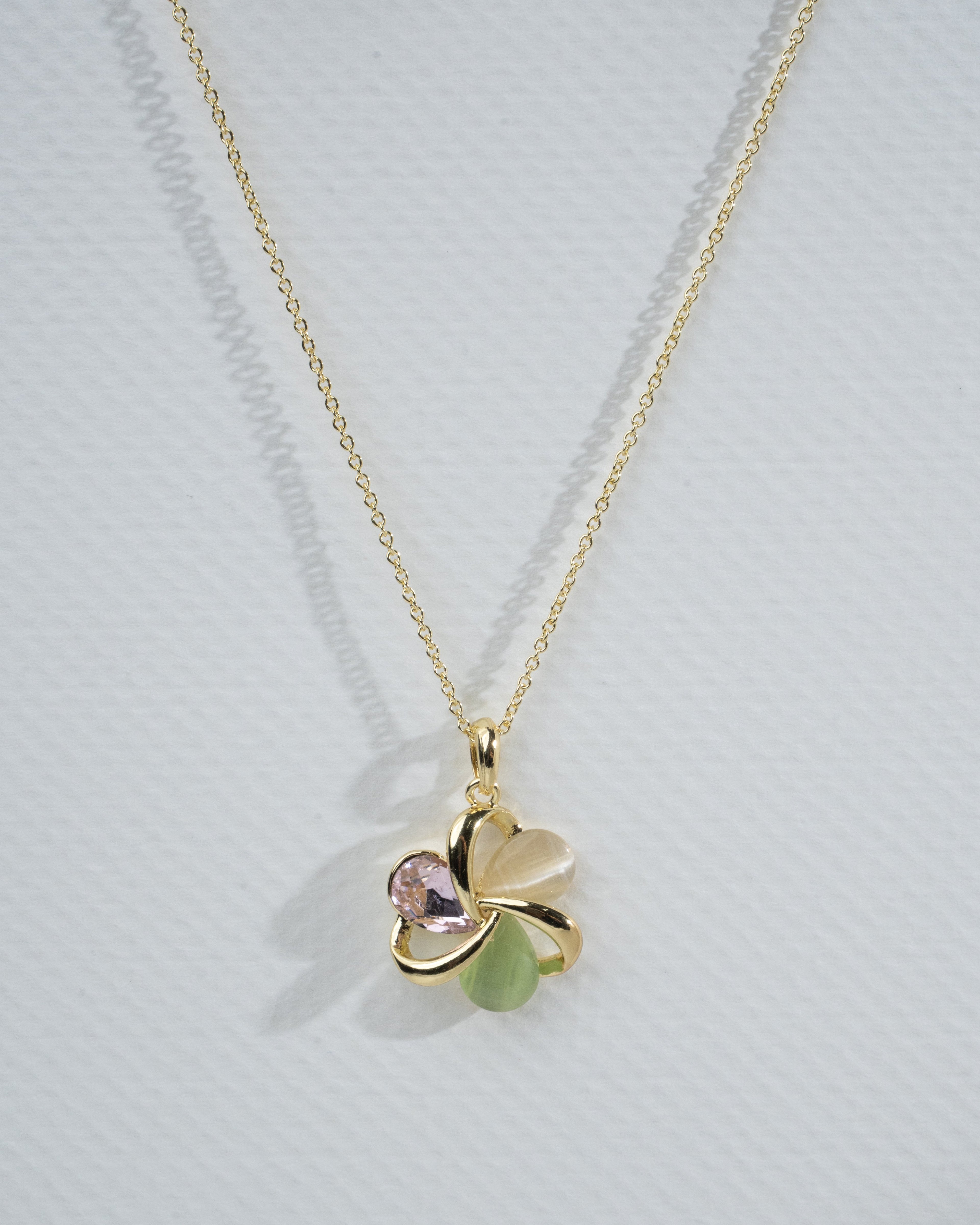 Elegant Floral Gemstone Necklace and Earring Set