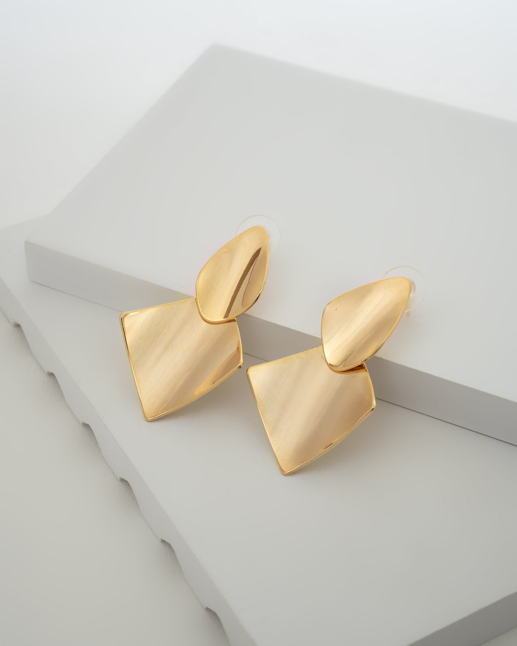 Elegance Gold-Tone Geometric Drop Earrings