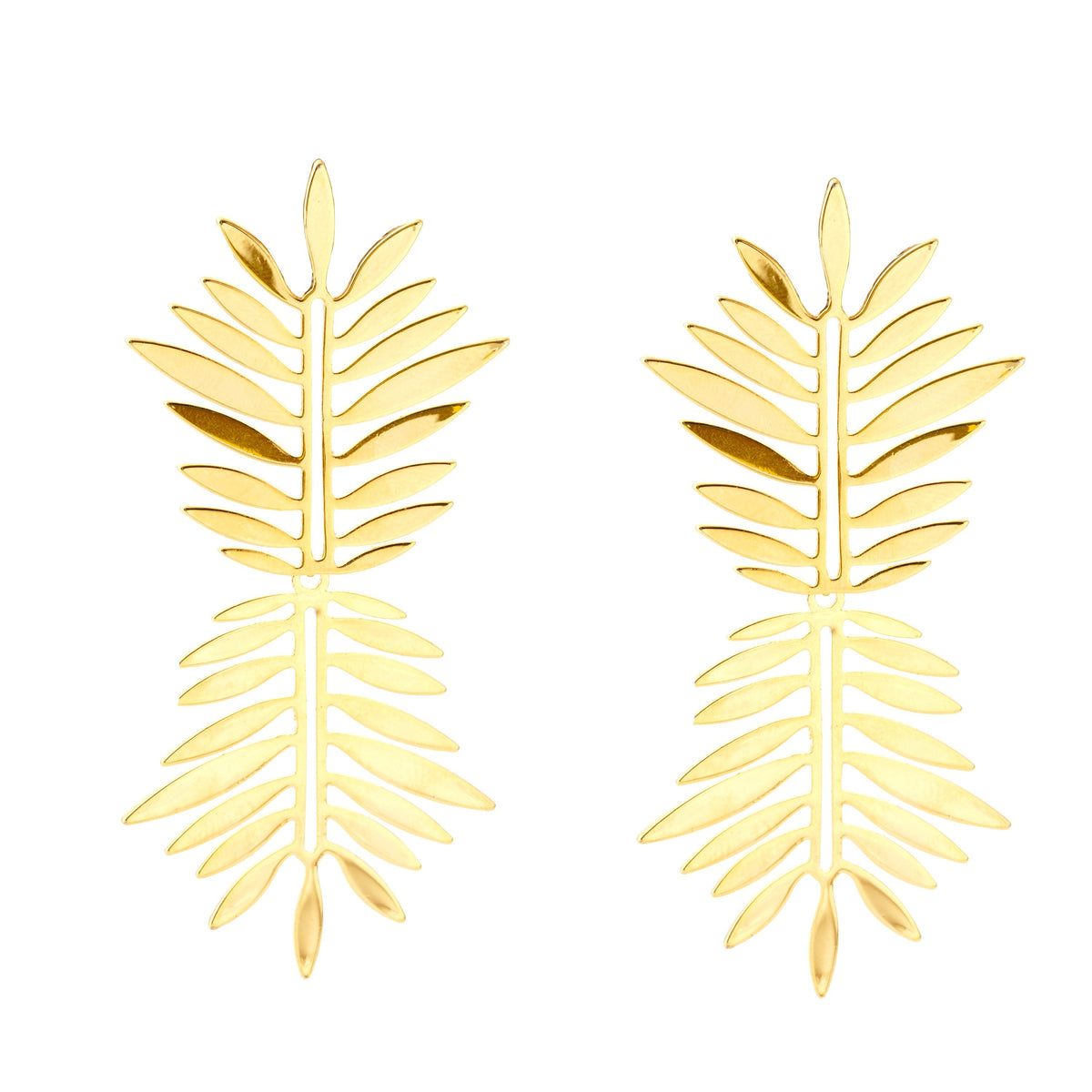 Elegant Gold Leaf-Inspired Statement Earring