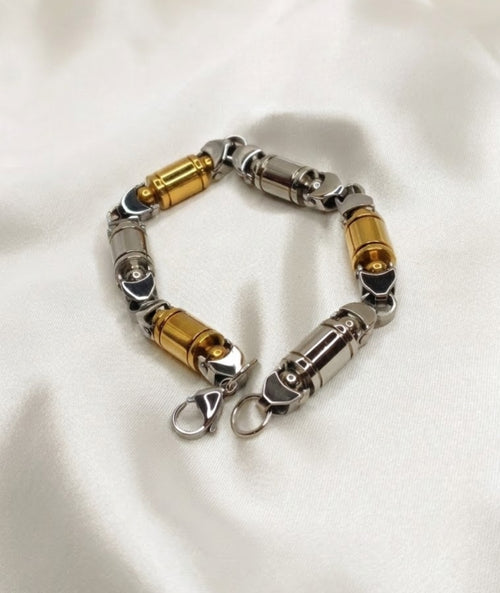 Barrel link statement chain bracelet with lobster clasp - view 2