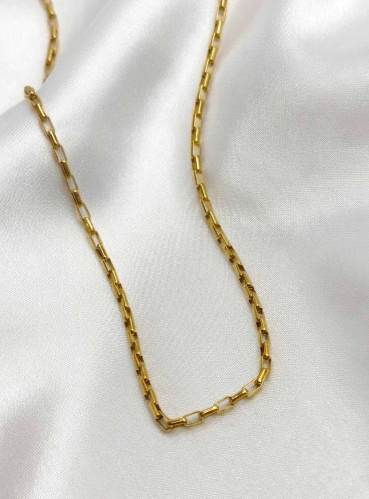 Gold-tone paperclip link chain necklace - view 3