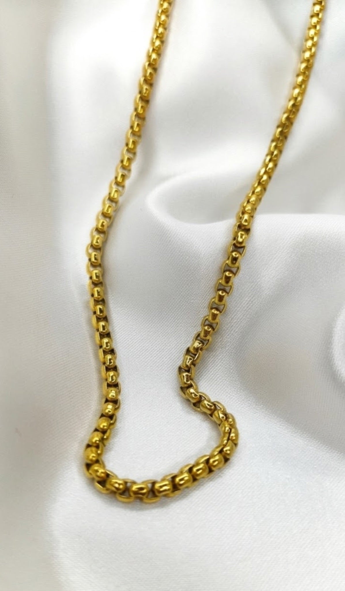 Gold-tone rounded rolo box chain necklace