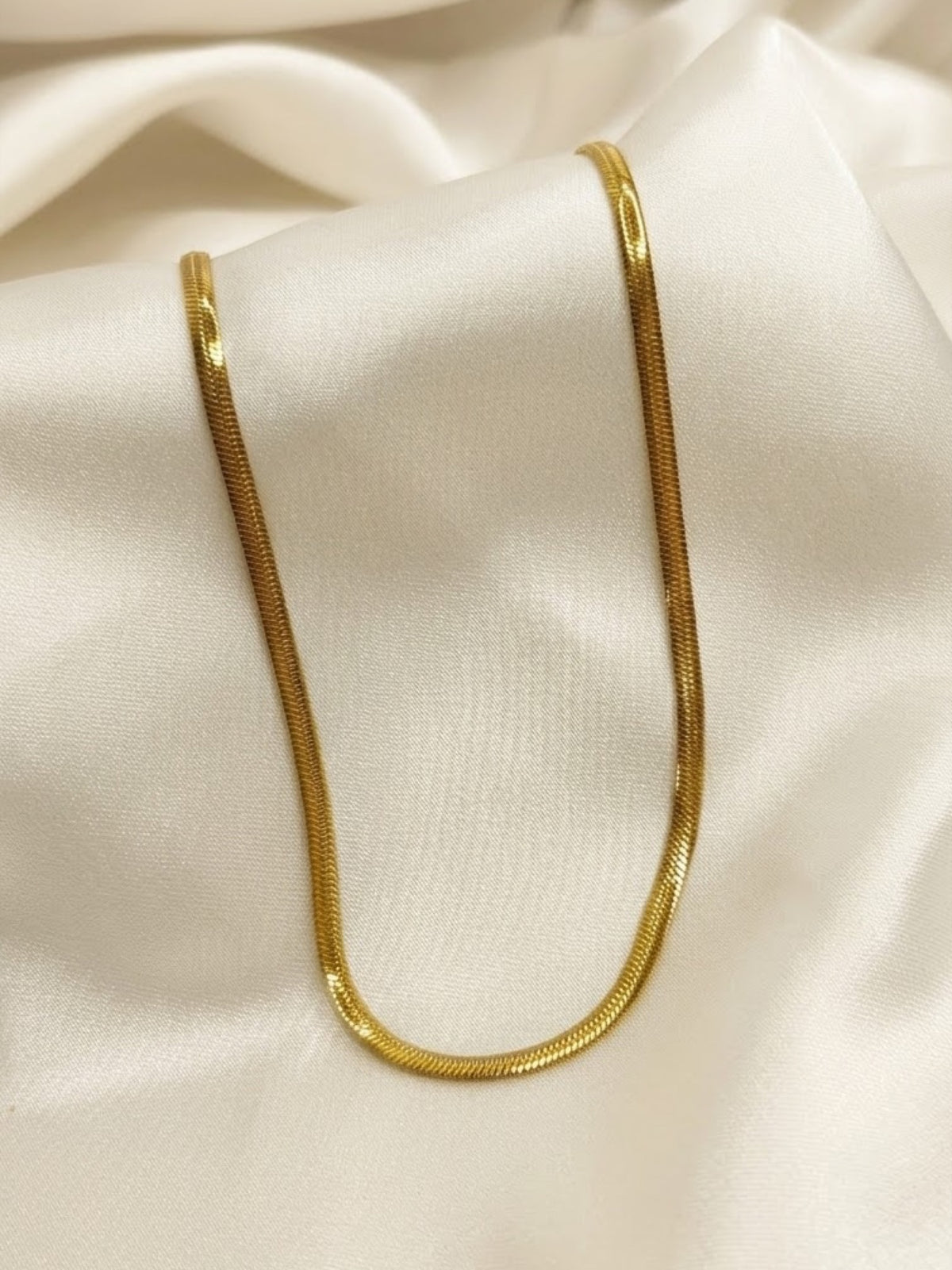 Gold-tone slim herringbone chain