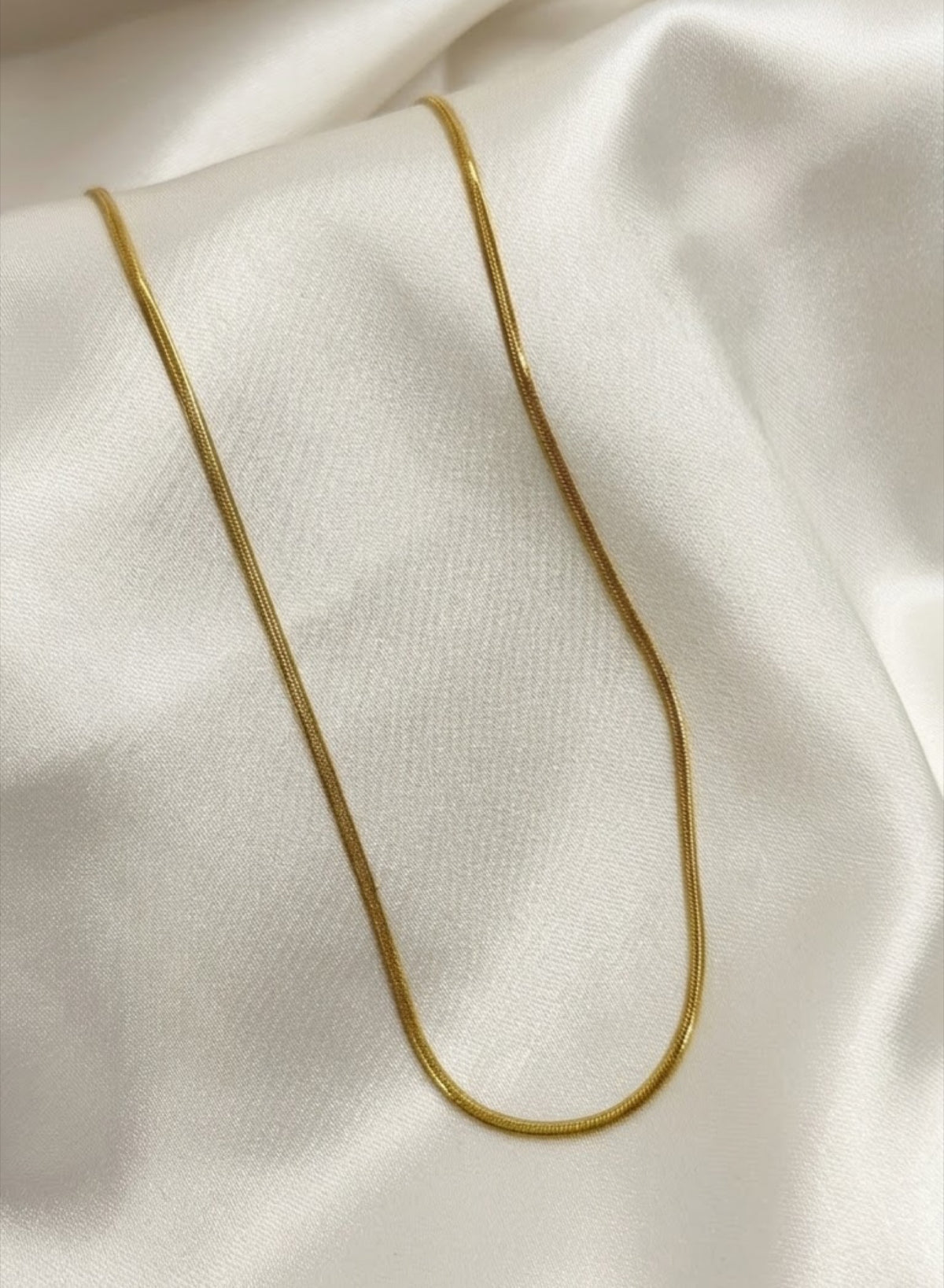Gold-tone slim herringbone chain - view 3