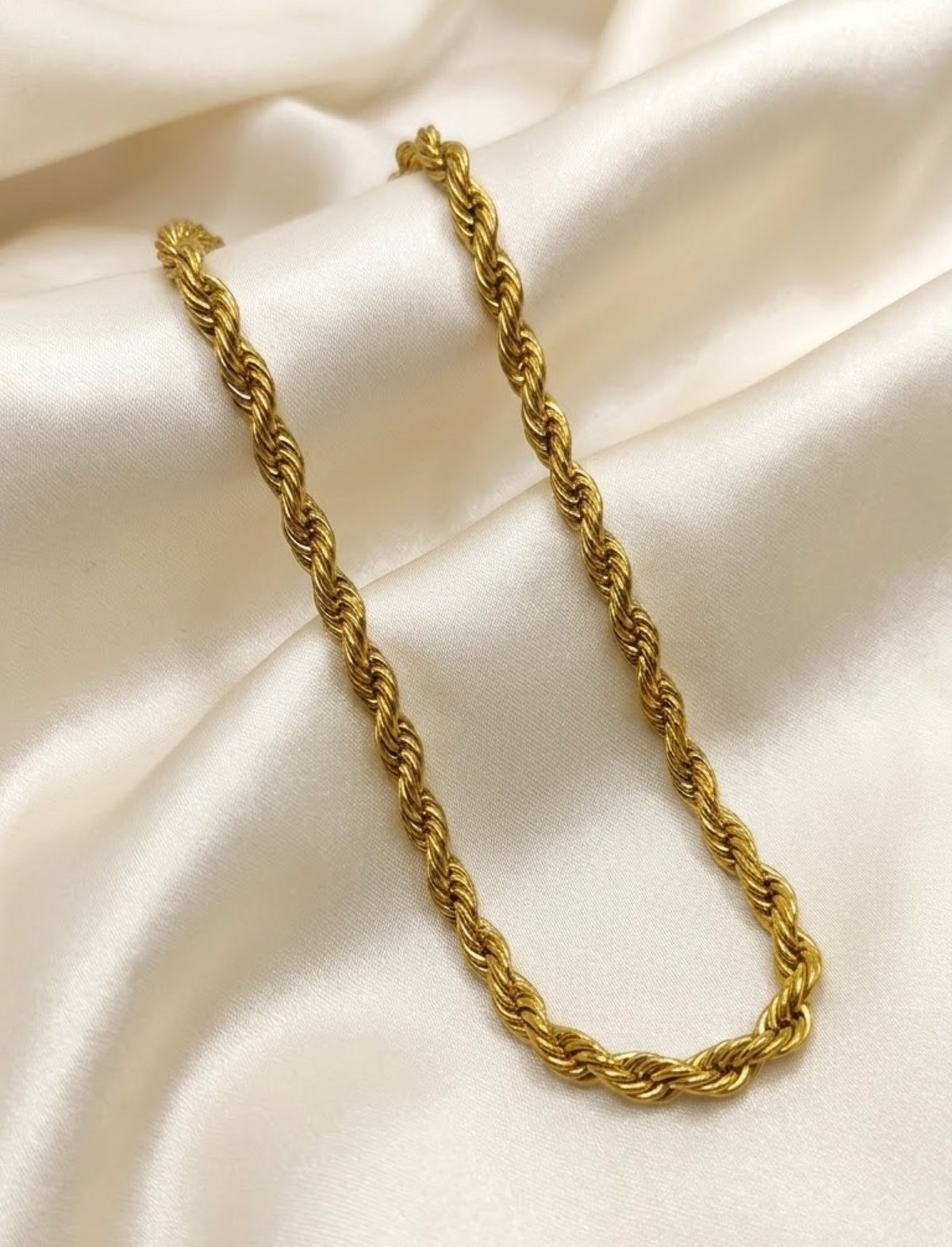 Gold-tone twisted rope chain - view 2