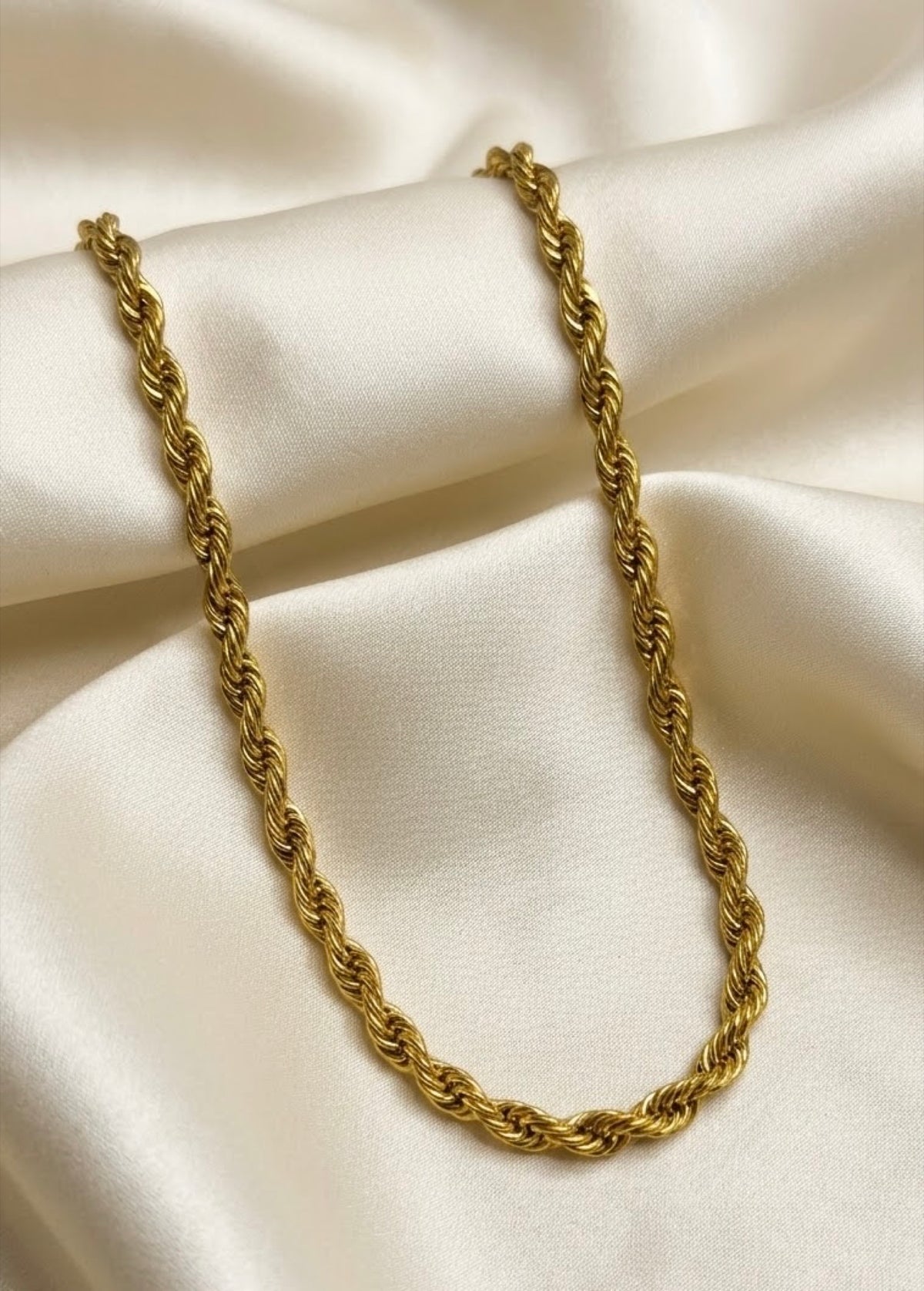 Gold-tone twisted rope chain - view 3