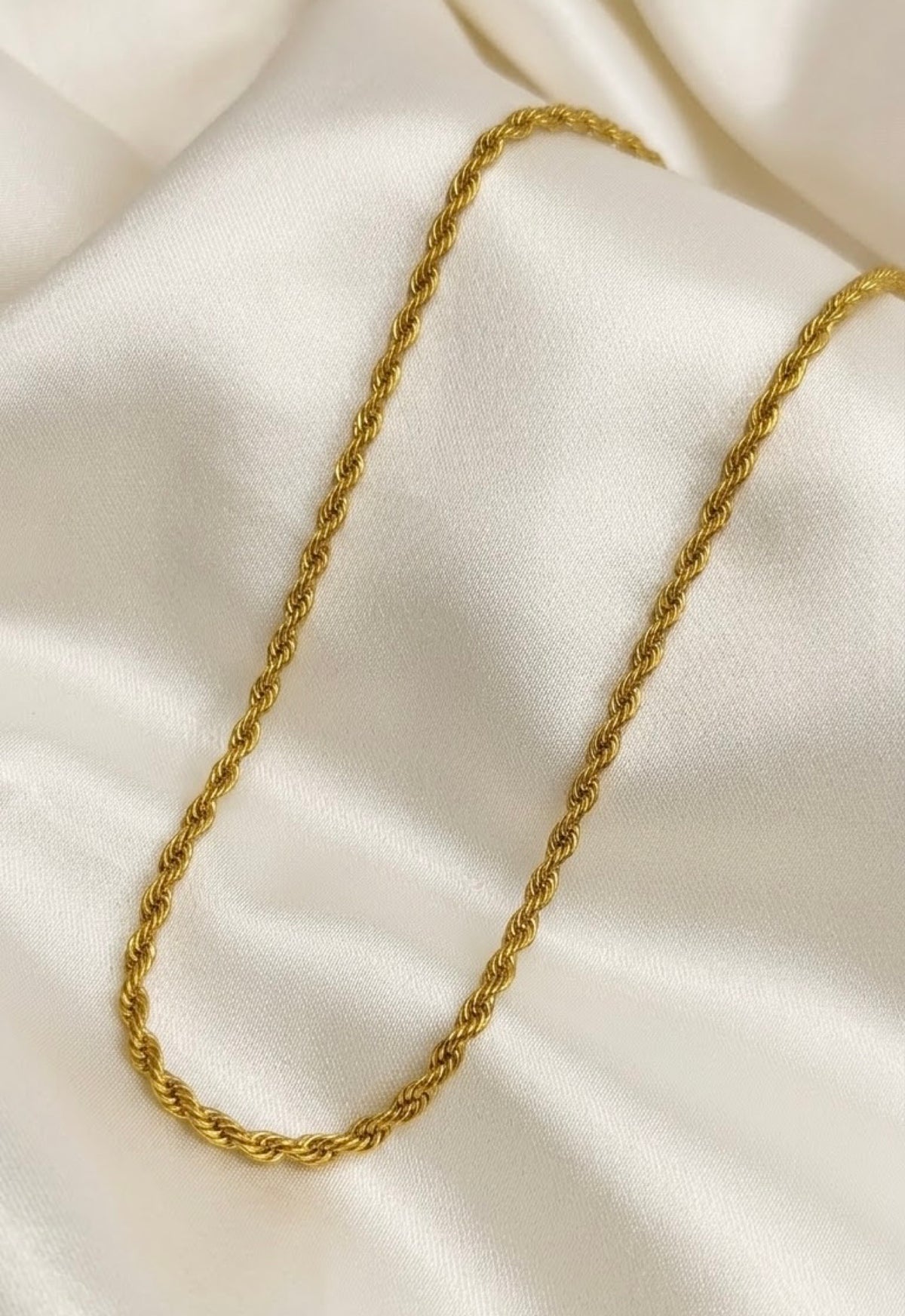 Gold-tone twisted rope chain - view 4