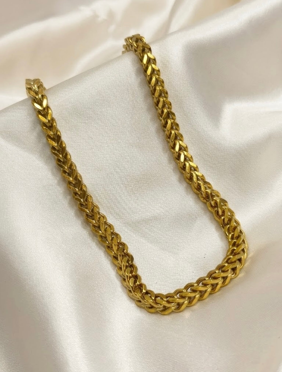 Gold-tone franco link chain