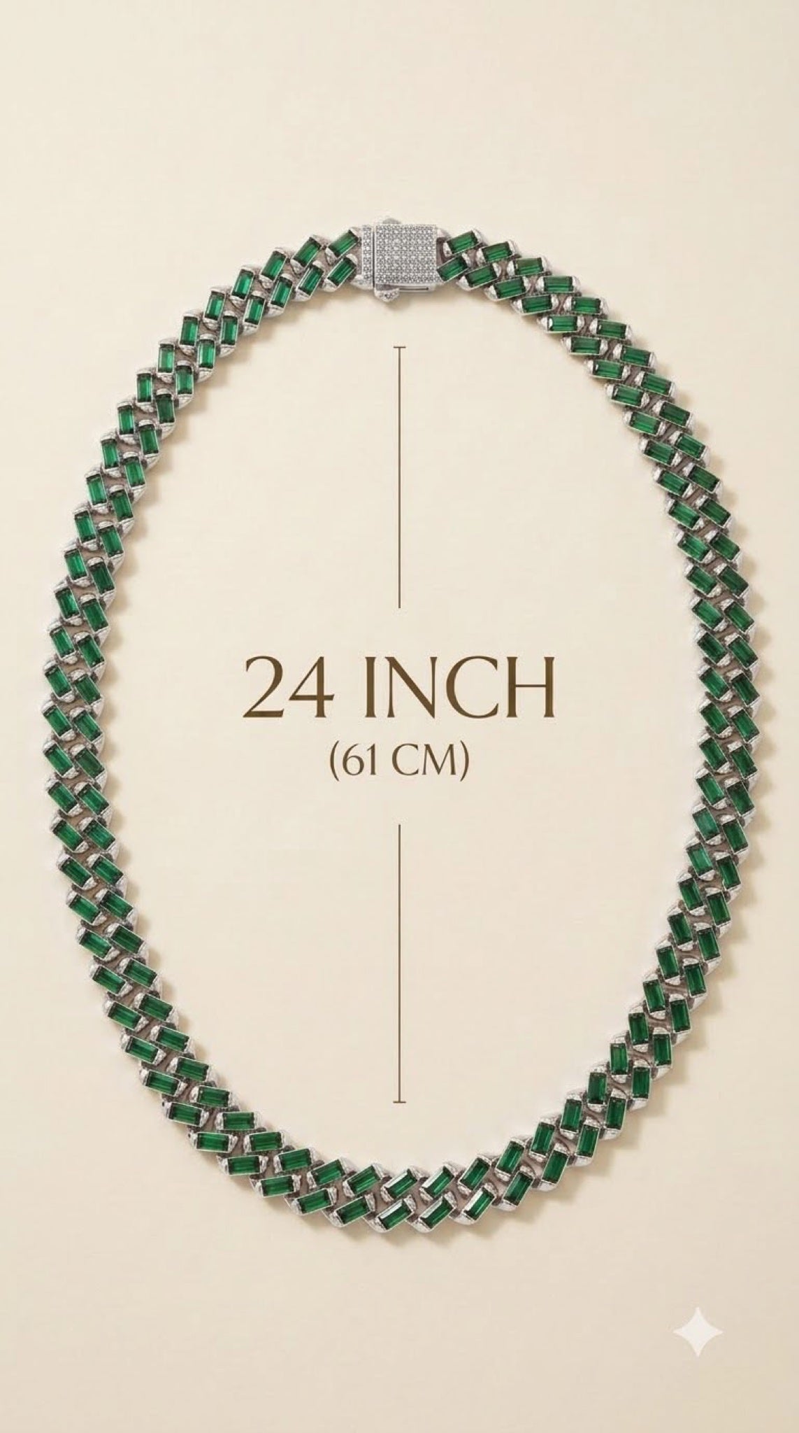 Baguette crystal Cuban chain