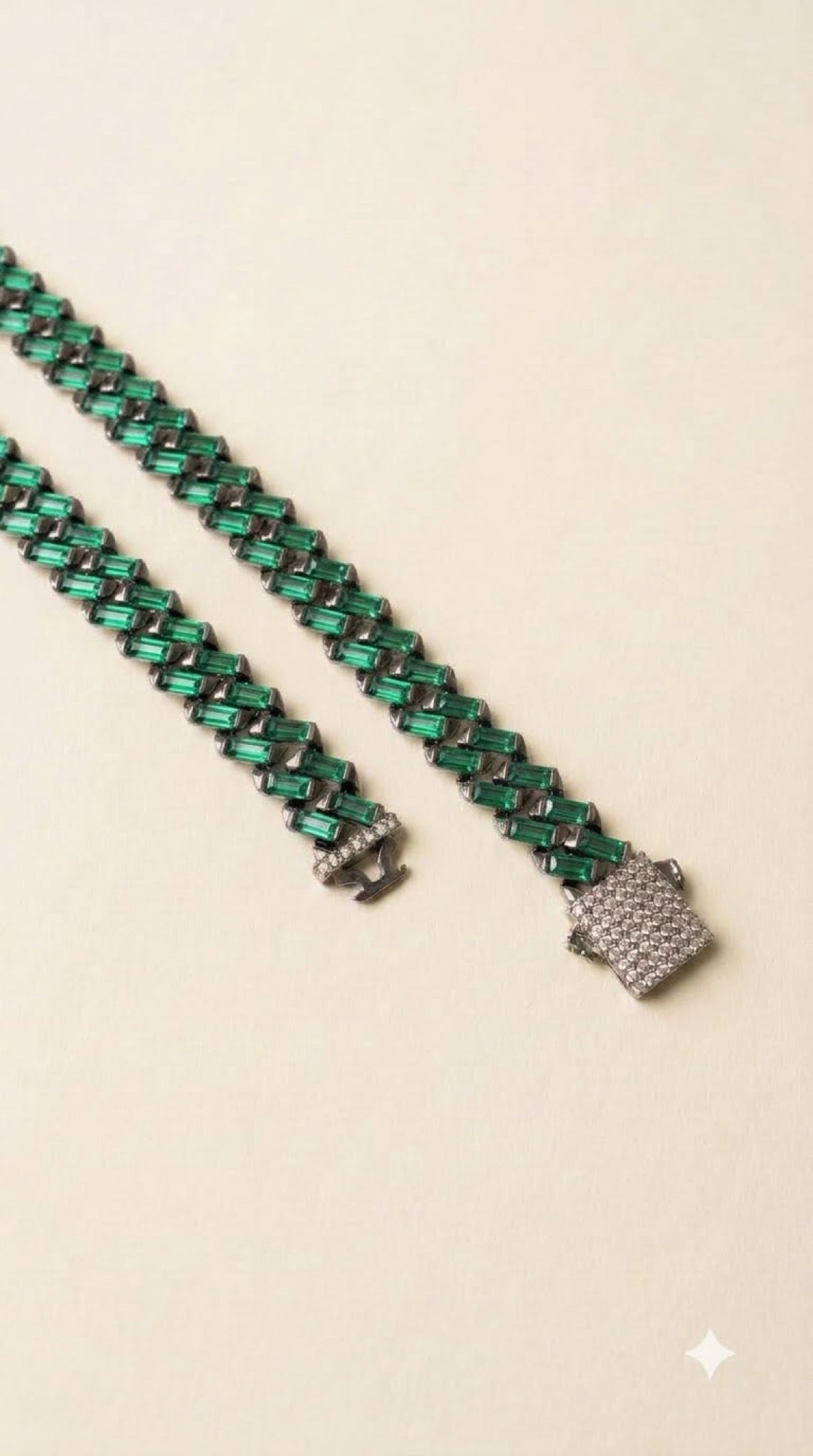 Baguette crystal Cuban chain - view 2