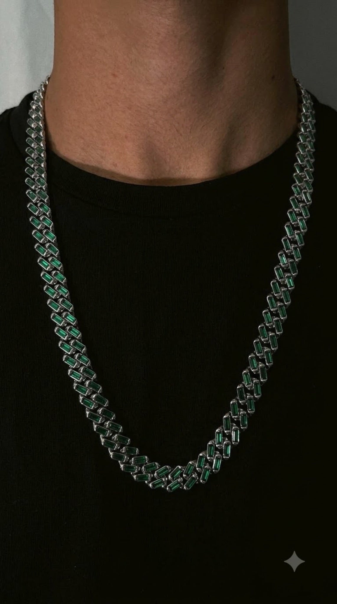 Baguette crystal Cuban chain - view 3