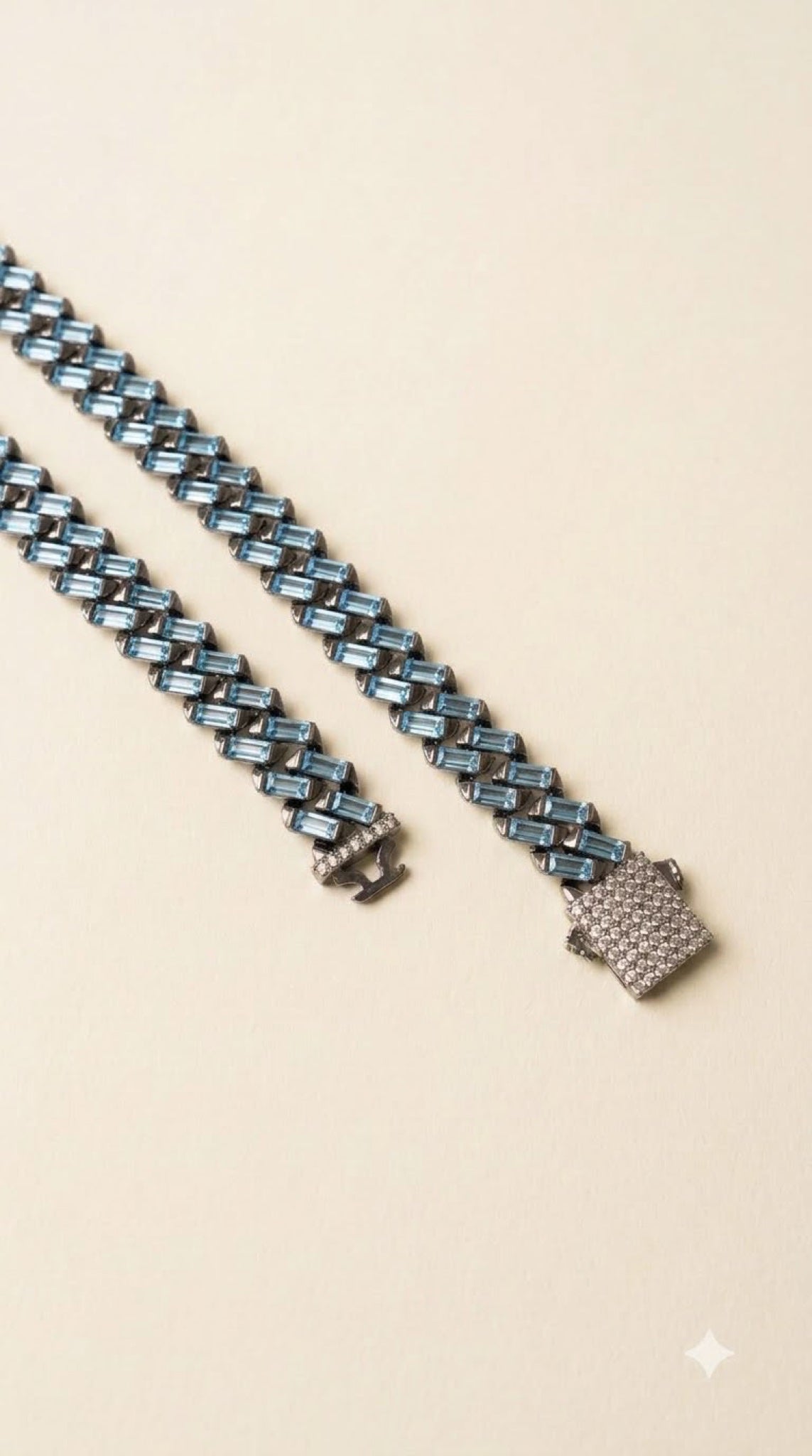 Baguette crystal Cuban chain - view 8