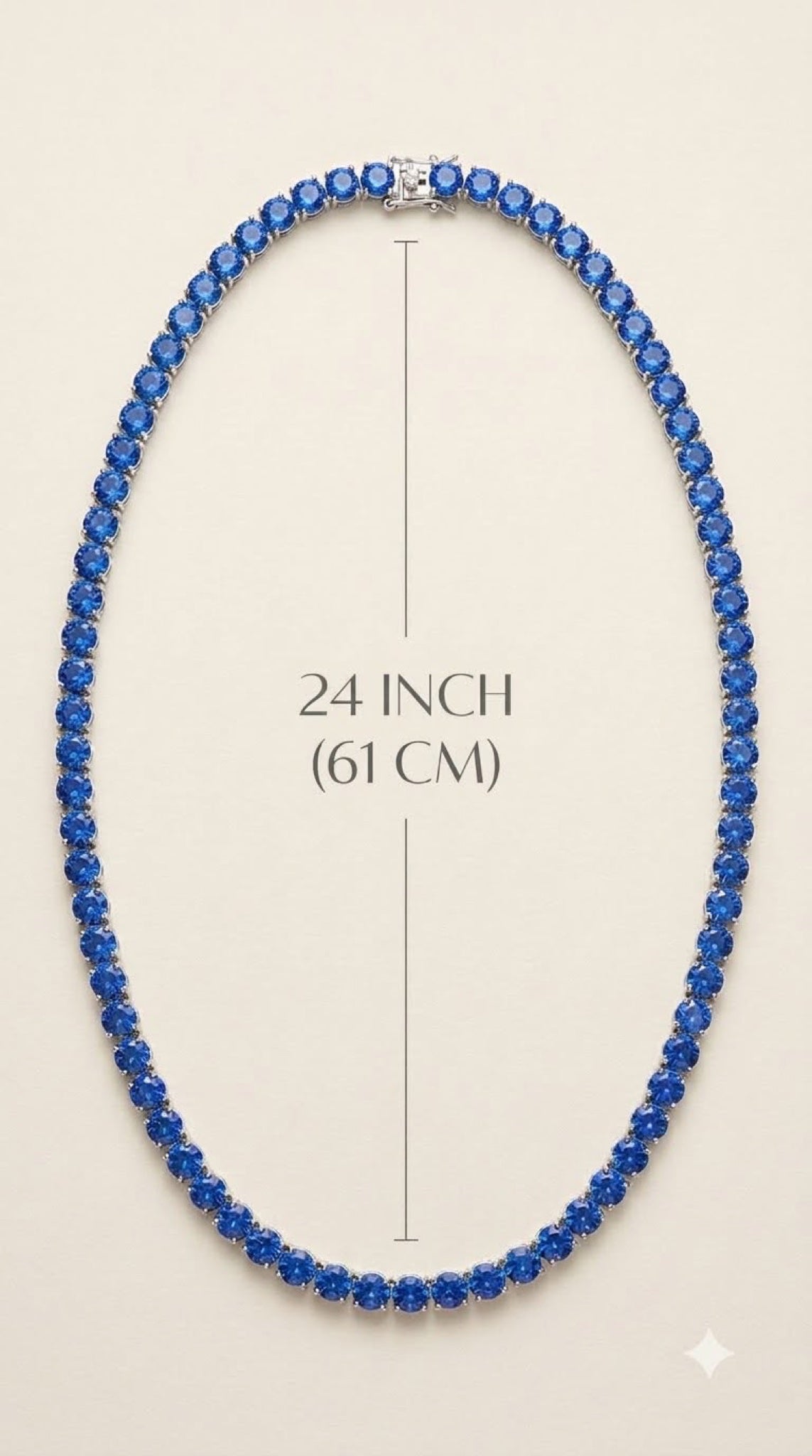 Round crystal tennis chain