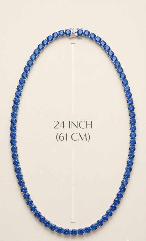 Round crystal tennis chain