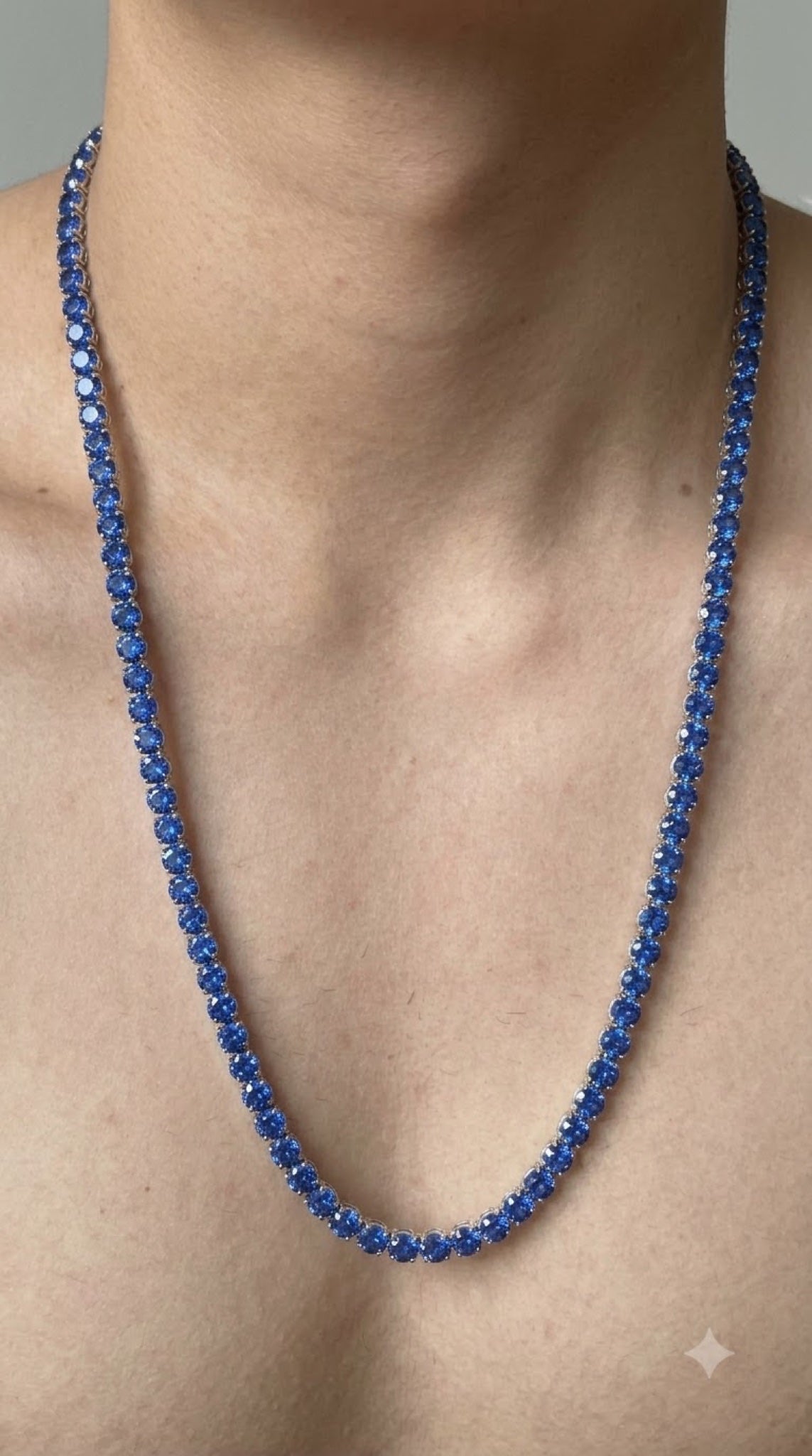 Round crystal tennis chain - view 3