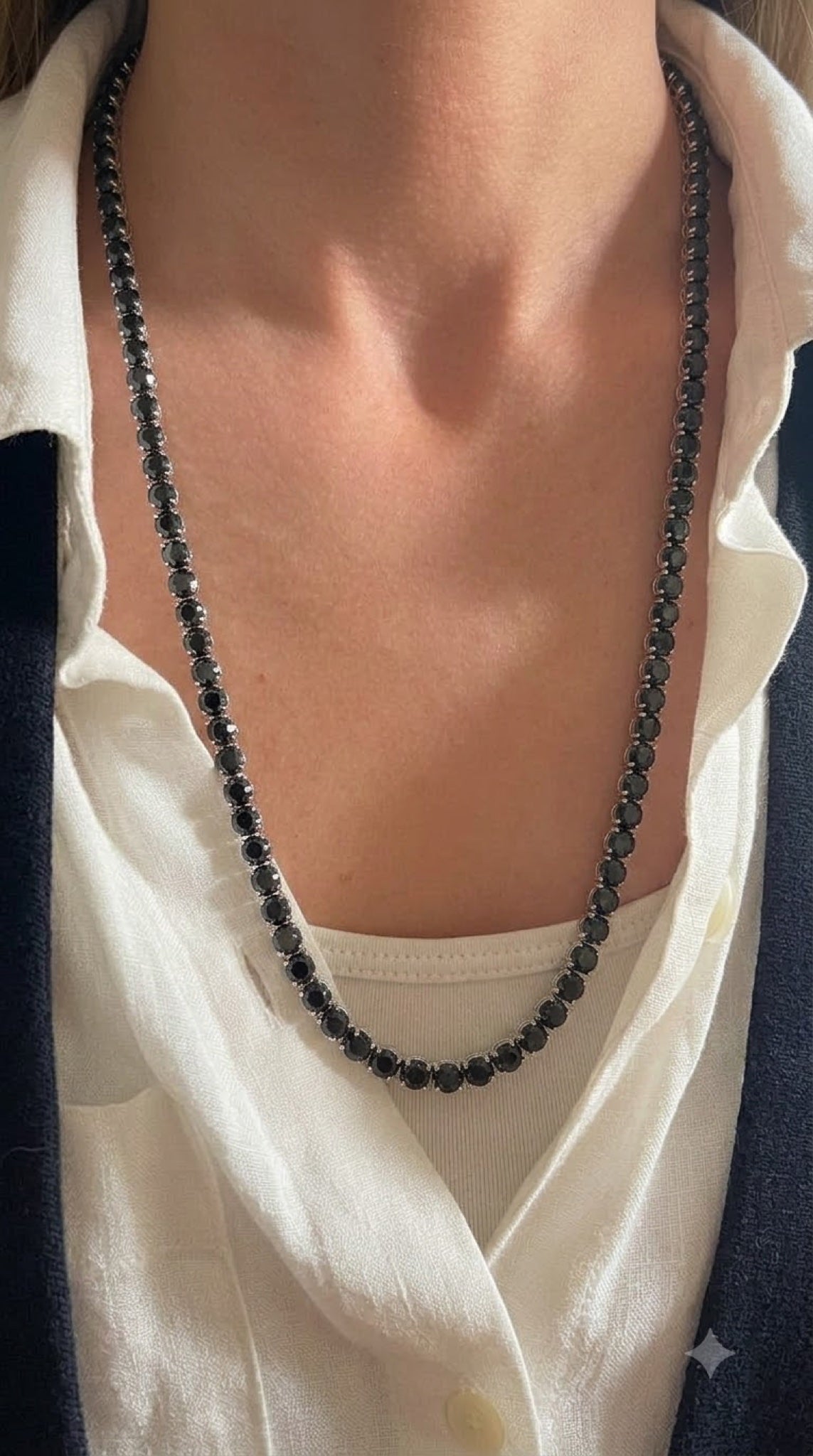 Round crystal tennis chain - view 6