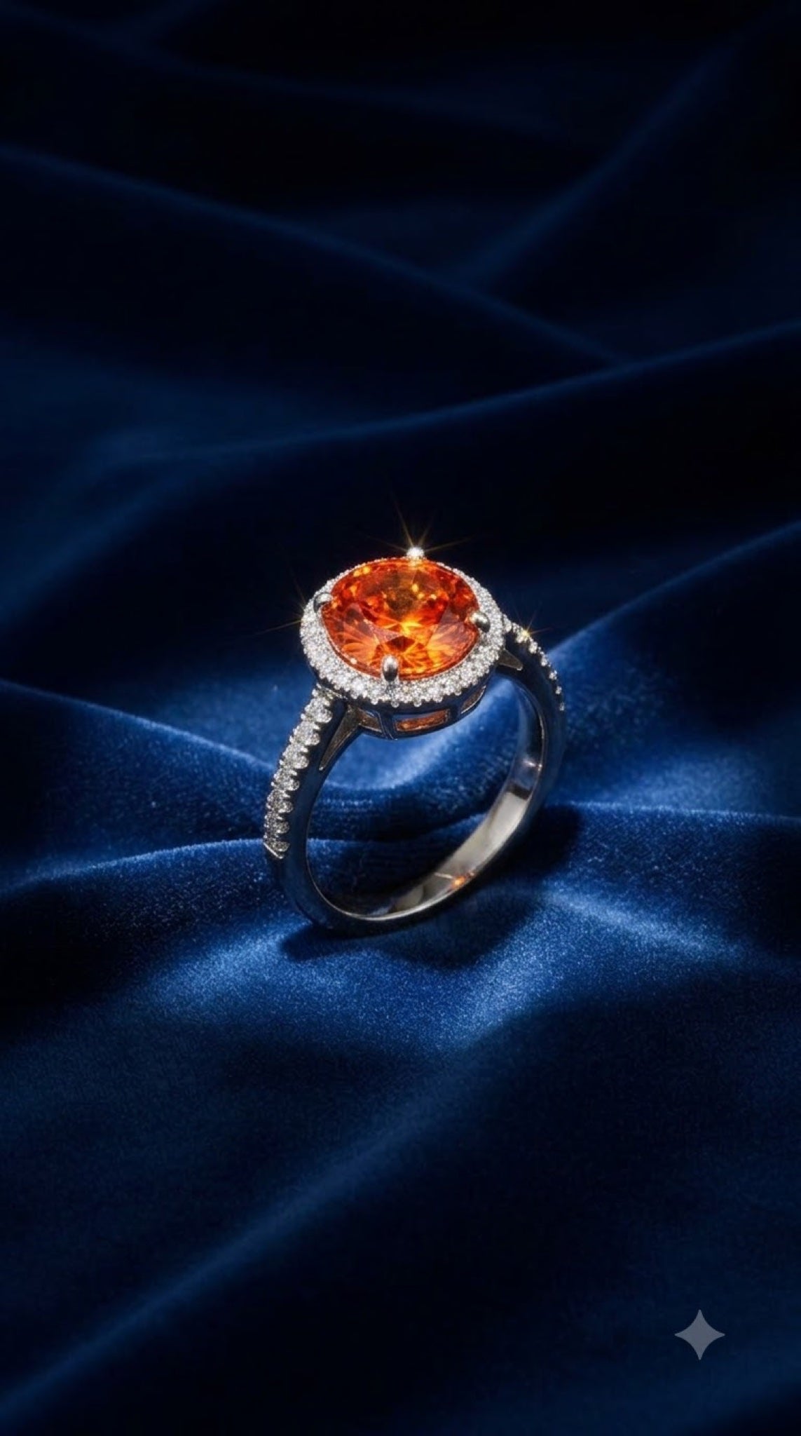 Silver-tone halo ring with a crystal centre stone, diamond-look halo and pavé band - view 8