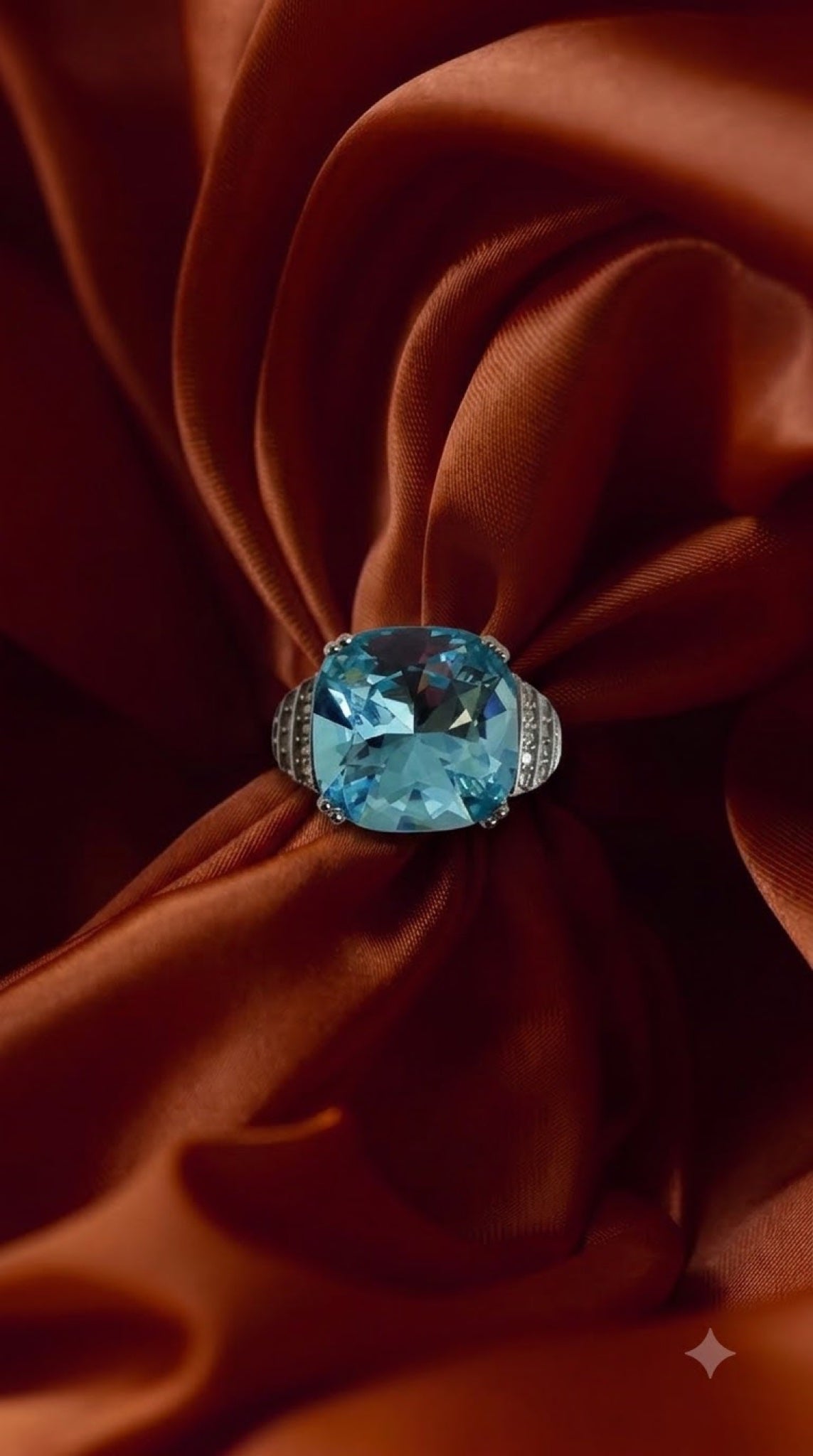 Silver-tone cushion-cut crystal cocktail ring with tiered diamond-look shoulders - view 2