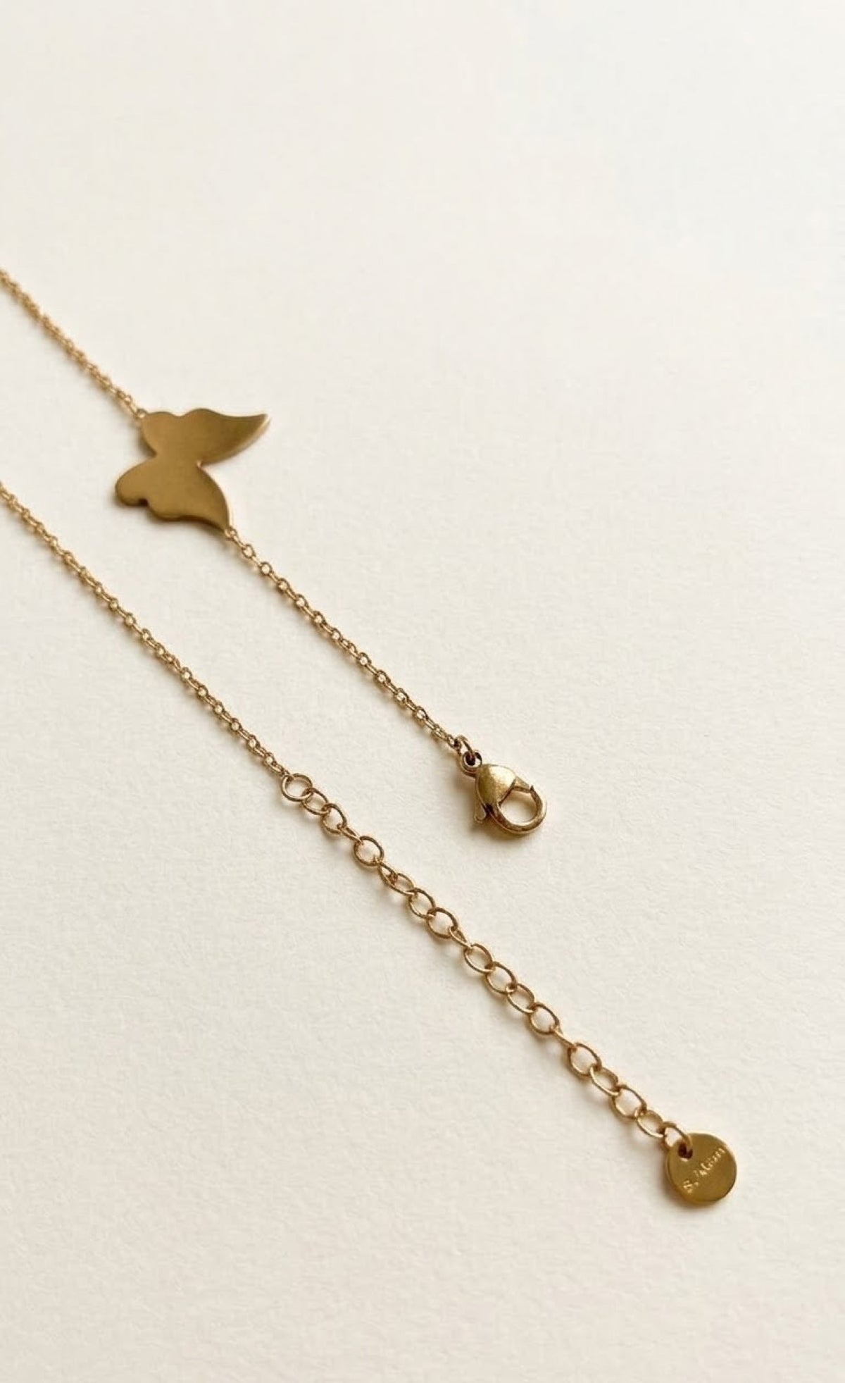Gold-tone waist chain with polished butterfly stations - view 3